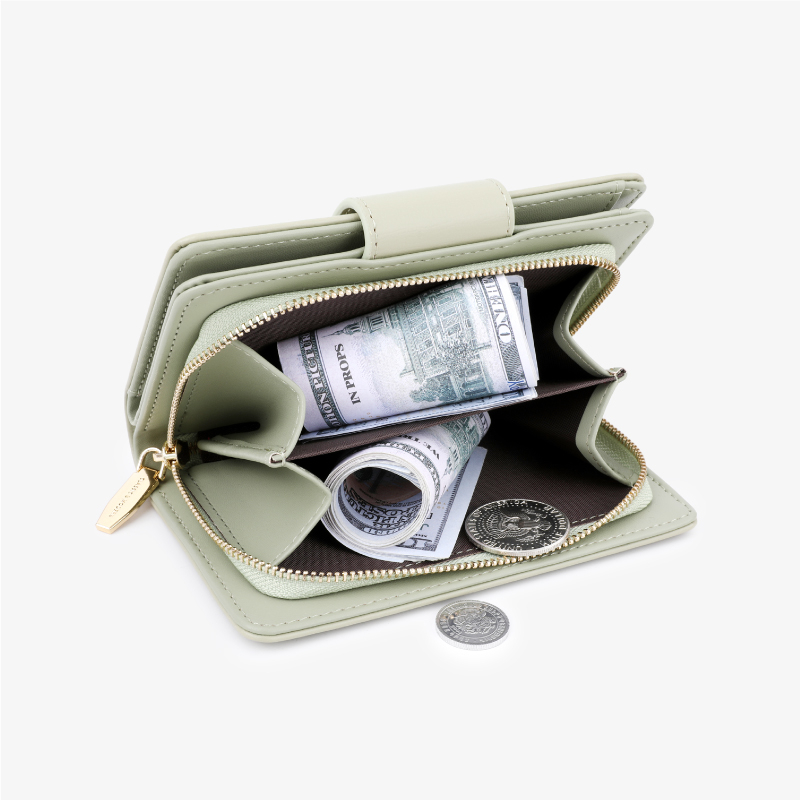 Ví Da PU Màu Trơn Đa Năng Thời Trang Hàn Quốc Cho Nữ