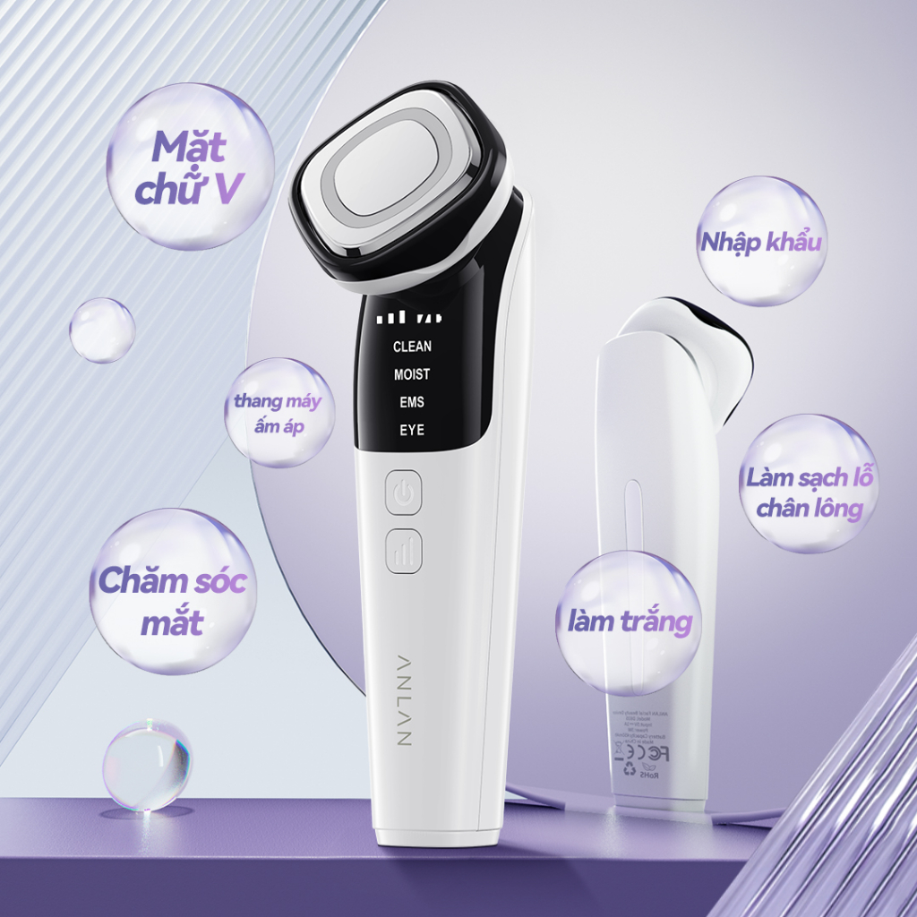 ANLAN Thiết bị làm đẹp da mặt EMS Máy mát xa mắt Liệu pháp ánh sáng LED Đa chức năng Chăm sóc da Nâng cơ mặt