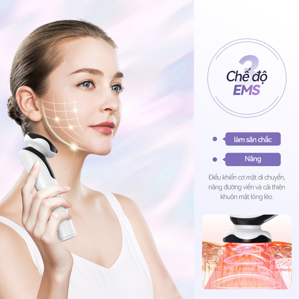 ANLAN Thiết bị làm đẹp da mặt EMS Máy mát xa mắt Liệu pháp ánh sáng LED Đa chức năng Chăm sóc da Nâng cơ mặt