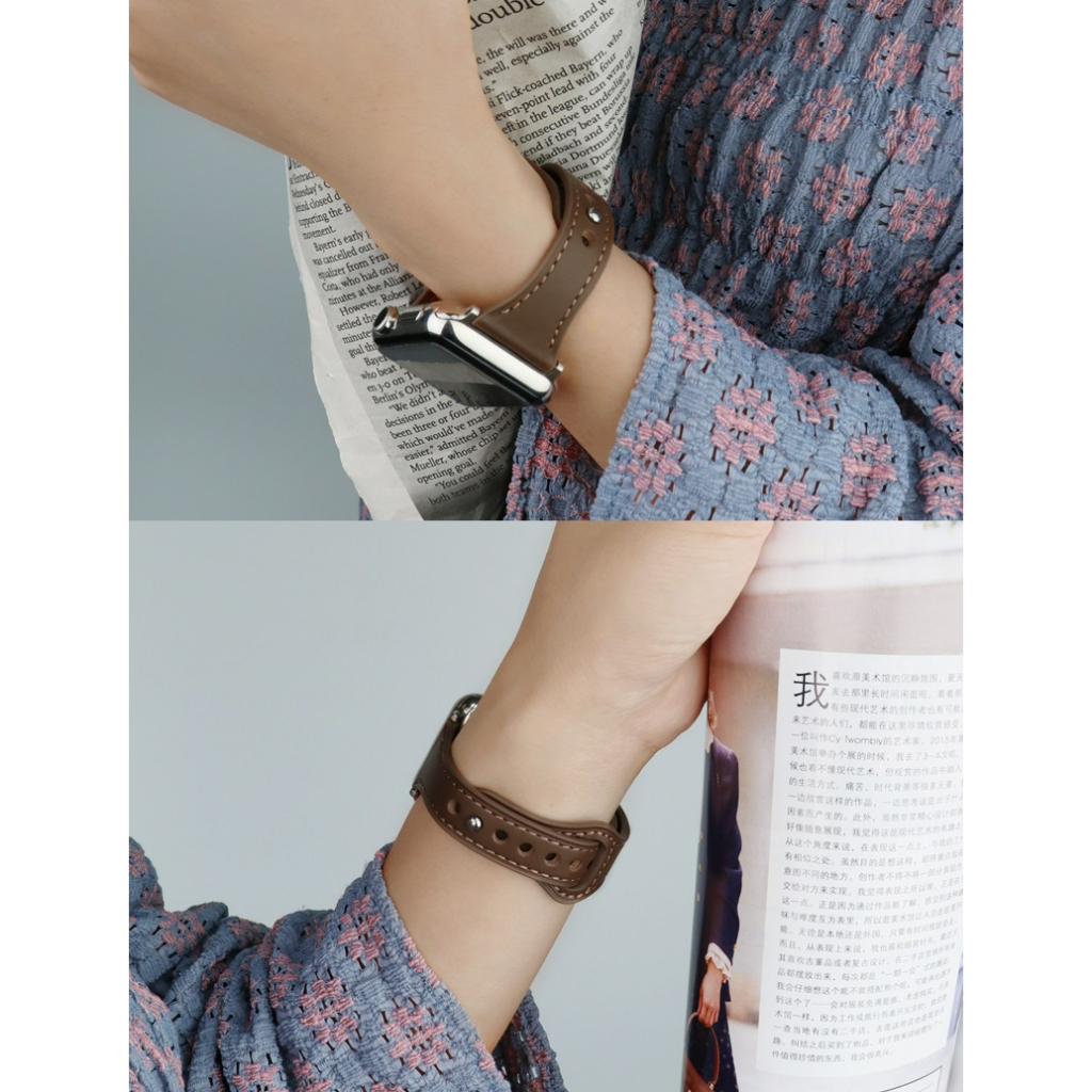 Dây Đeo Bằng Da Thật Chất Lượng Cao Cho Apple watch iWatch Ultra 49mm series 8 7 SE 6 5 4 3 2 1 45mm 41mm 44mm 40mm 42mm 38mm