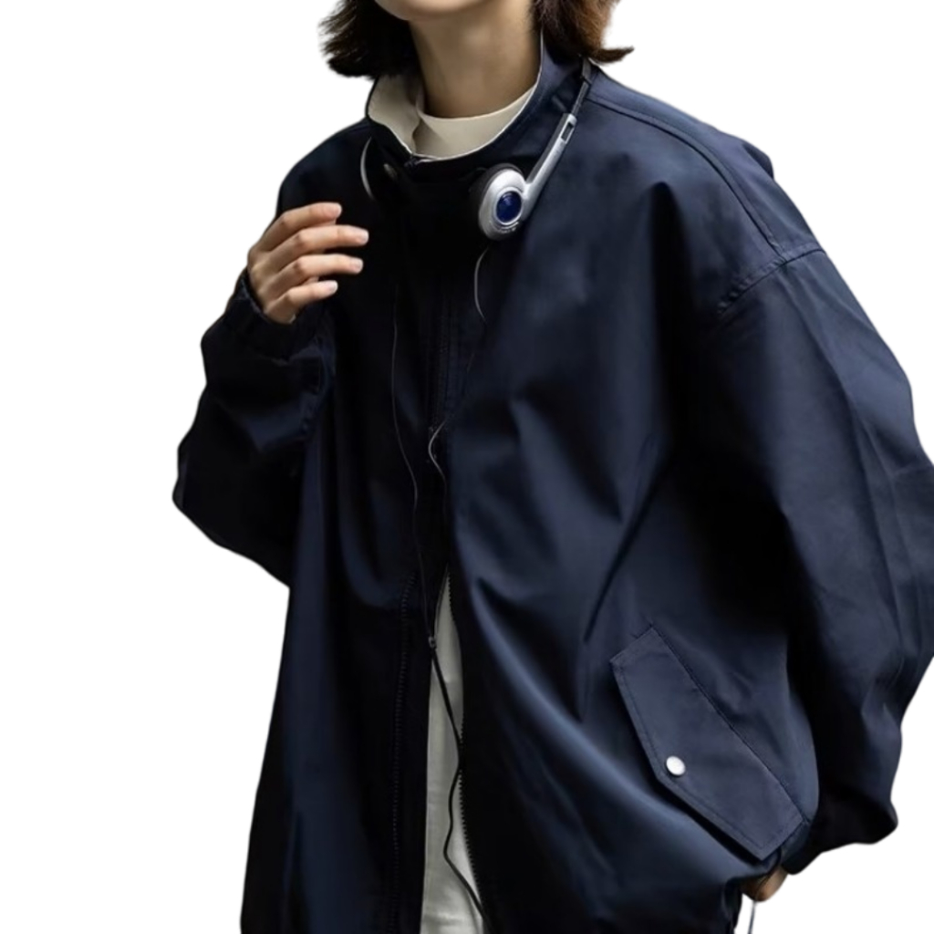 Áo Khoác ESEA Tay Dài Màu Trơn Dáng Rộng Phong Cách Harajuku Nhật Bản Thời Trang Cho Nam Và Nữ