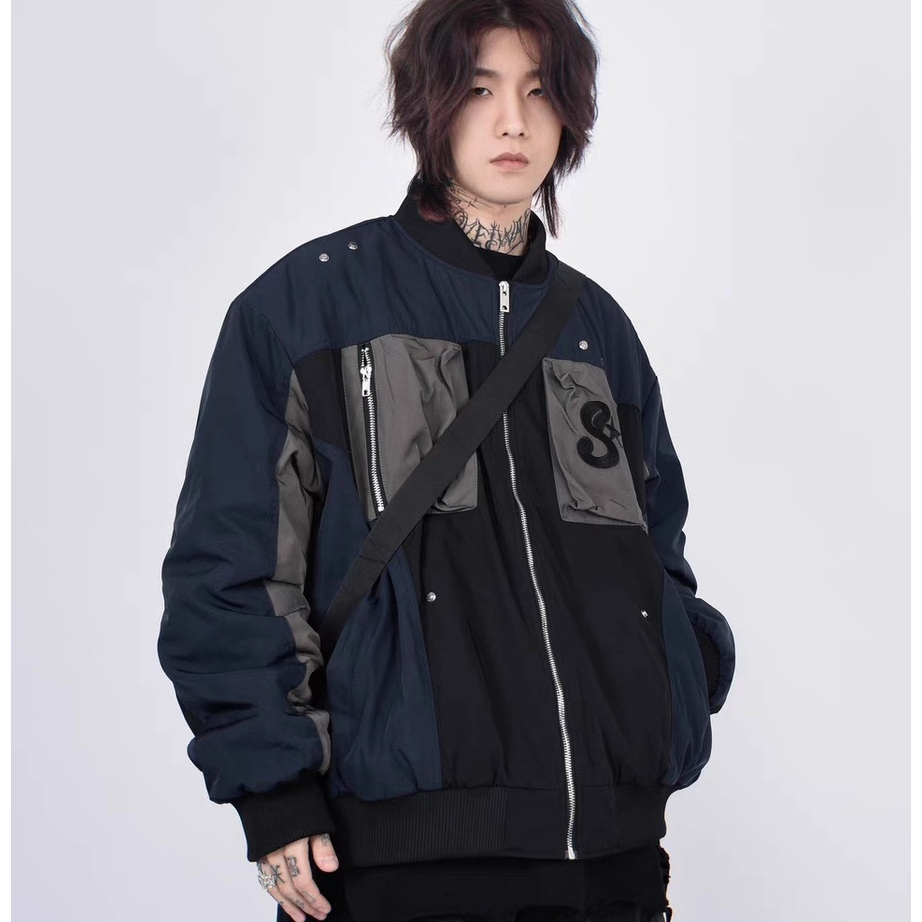 Áo Khoác Bóng Chày Dáng Rộng Thời Trang Đường Phố Mỹ Cá Tính Cho Nam