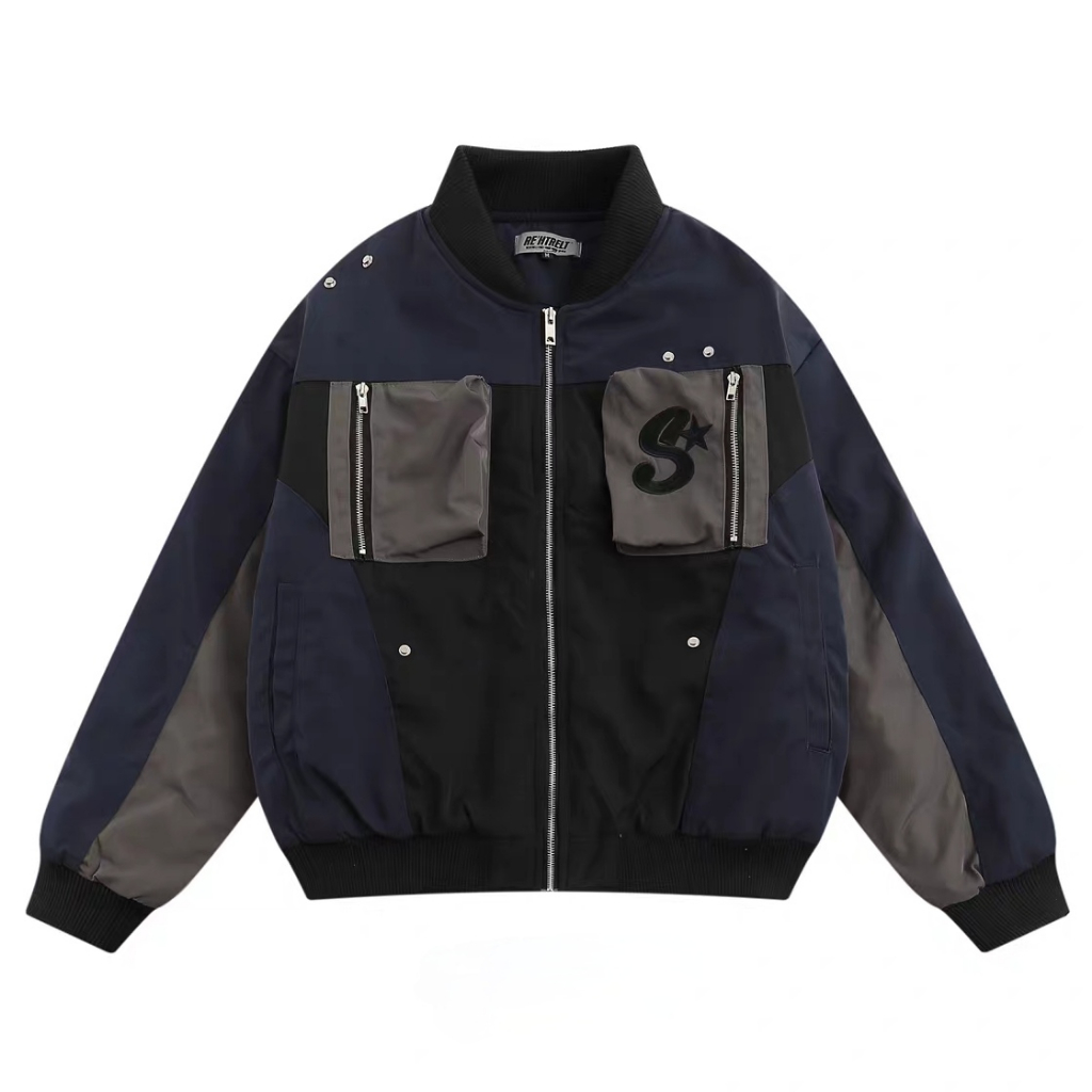 Áo Khoác Bóng Chày Dáng Rộng Thời Trang Đường Phố Mỹ Cá Tính Cho Nam