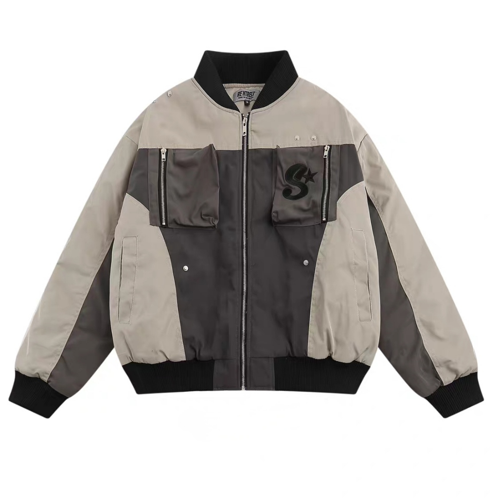 Áo Khoác Bóng Chày Dáng Rộng Thời Trang Đường Phố Mỹ Cá Tính Cho Nam