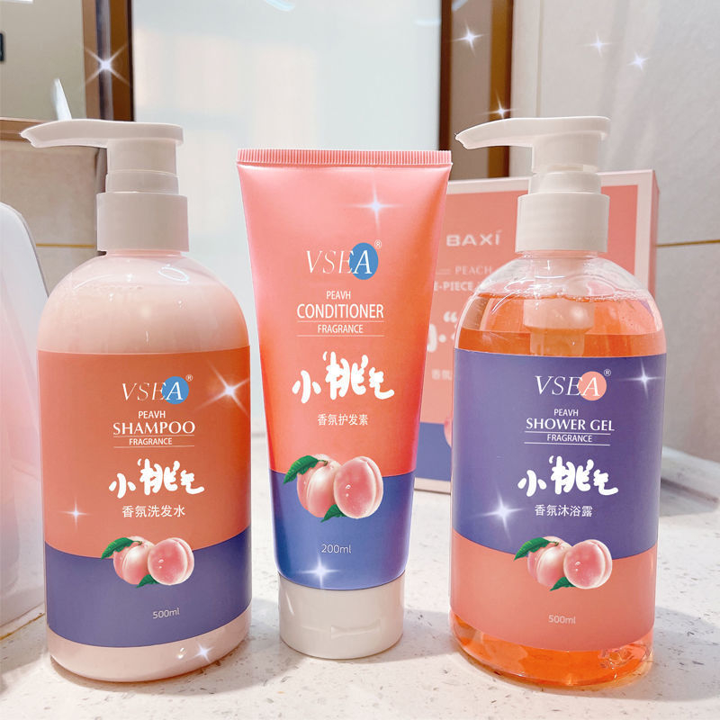 Bộ 3 Dầu Gội Đầu Hương Đào / Đào Mềm Mượt Không Chứa Chất Gàu Lâu Phai Và Hương Thơm Lâu Dài