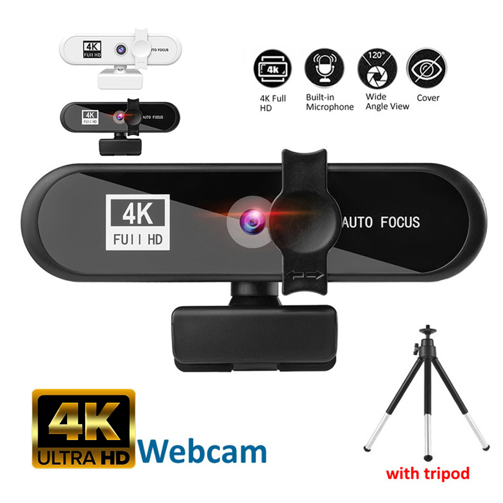 Webcam 1080P 2K 4K HD USB Tự Động Lấy Nét Có Vỏ Bọc Tripod Bảo Vệ Chế Độ Riêng Tư Cho Laptop / Máy Tính Để Bàn