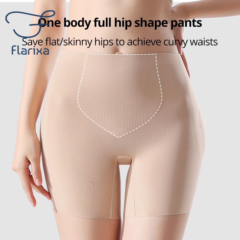 Flarixa Quần Lót Định Hình Nâng Mông Lưng Cao Vải Lụa Lạnh Không Đường May An Toàn Cho Nữ