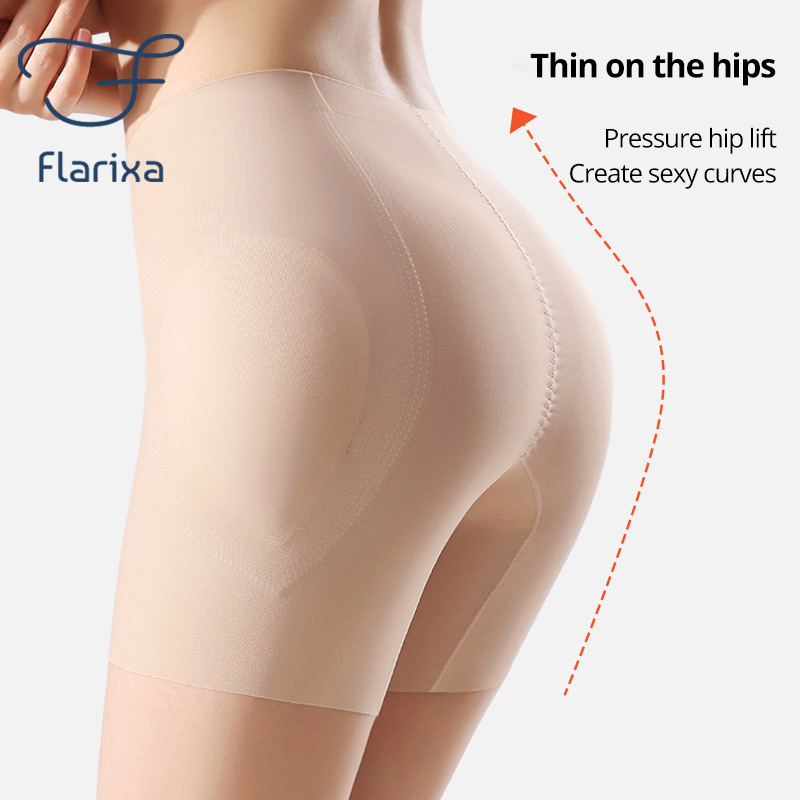 Flarixa Quần Lót Định Hình Nâng Mông Lưng Cao Vải Lụa Lạnh Không Đường May An Toàn Cho Nữ