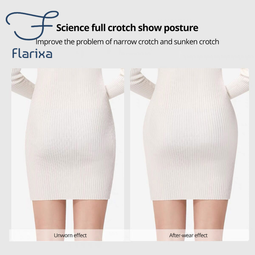 Flarixa Quần Lót Định Hình Nâng Mông Lưng Cao Vải Lụa Lạnh Không Đường May An Toàn Cho Nữ