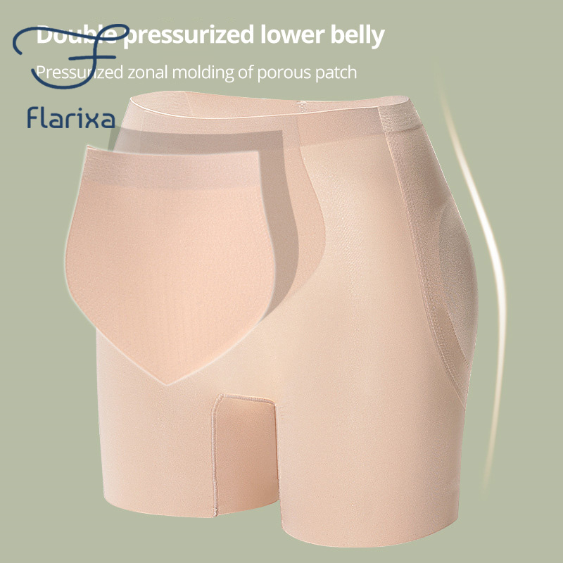 Flarixa Quần Lót Định Hình Nâng Mông Lưng Cao Vải Lụa Lạnh Không Đường May An Toàn Cho Nữ