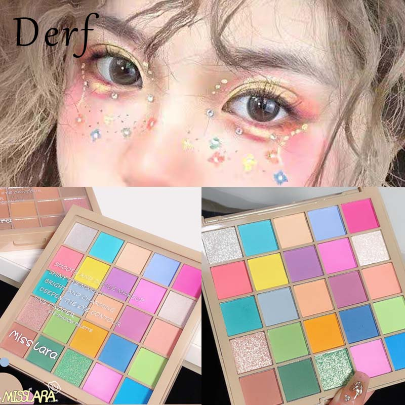 Bảng Phấn Mắt Derf 25 Màu Macaron Ngọc Trai Lấp Lánh