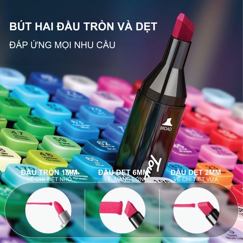 Set 24-120 Bút Lông Màu Nước Hai Đầu Có Thể Giặt Được Cho Học Sinh / Văn Phòng