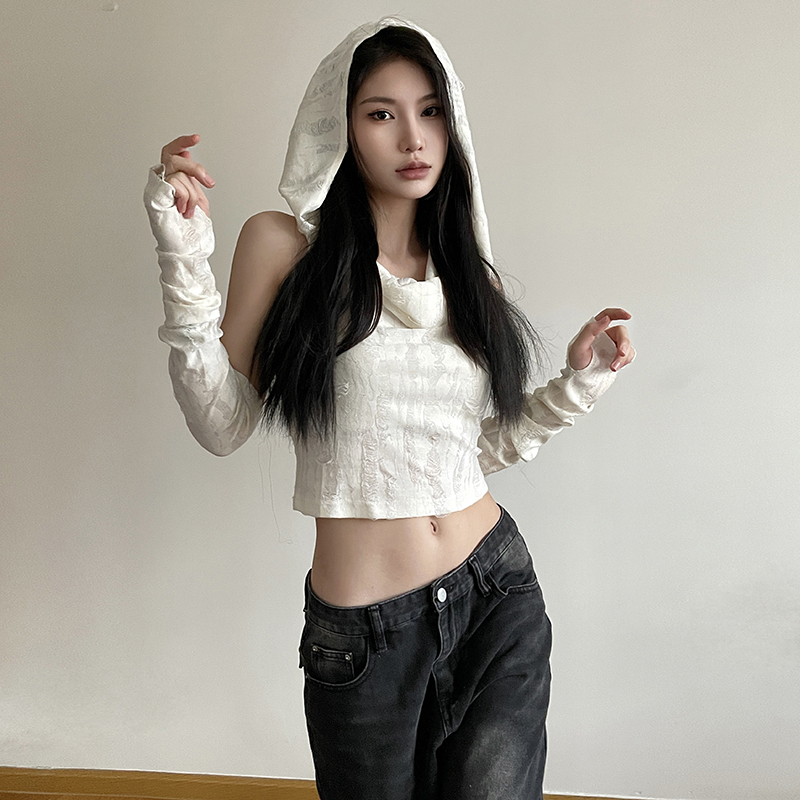 Áo Croptop Sát Nách Màu Xám Trơn Dáng Ôm Khoét Rỗng Kiểu Vintage Thời Trang Mùa Hè Cho Bạn Gái