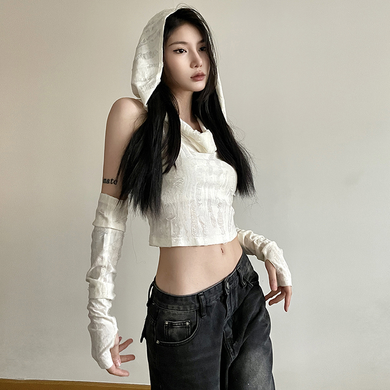 Áo Croptop Sát Nách Màu Xám Trơn Dáng Ôm Khoét Rỗng Kiểu Vintage Thời Trang Mùa Hè Cho Bạn Gái