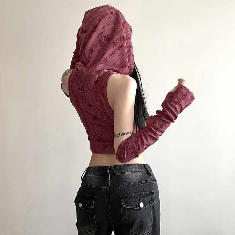 Áo Croptop Sát Nách Màu Xám Trơn Dáng Ôm Khoét Rỗng Kiểu Vintage Thời Trang Mùa Hè Cho Bạn Gái