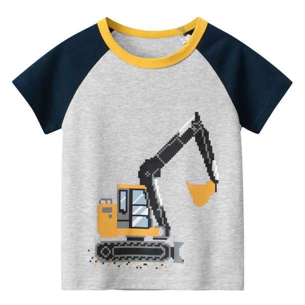 Áo Thun Tay Ngắn In Hình Xe Hơi Cho Bé Trai & Gái