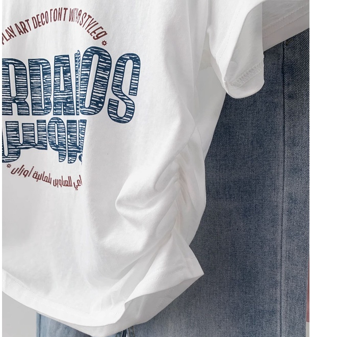 Áo Thun 100% Cotton 200g Tay Ngắn Dáng Rộng In Họa Tiết Thời Trang Cho Nữ
