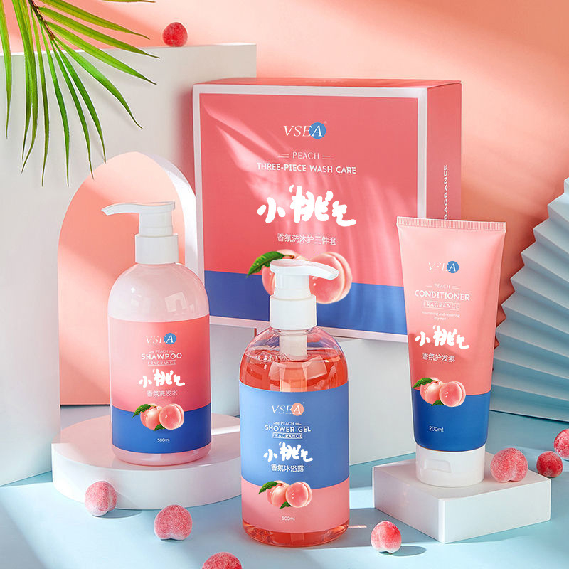 Bộ 3 Dầu Gội Đầu Hương Đào / Đào Mềm Mượt Không Chứa Chất Gàu Lâu Phai Và Hương Thơm Lâu Dài
