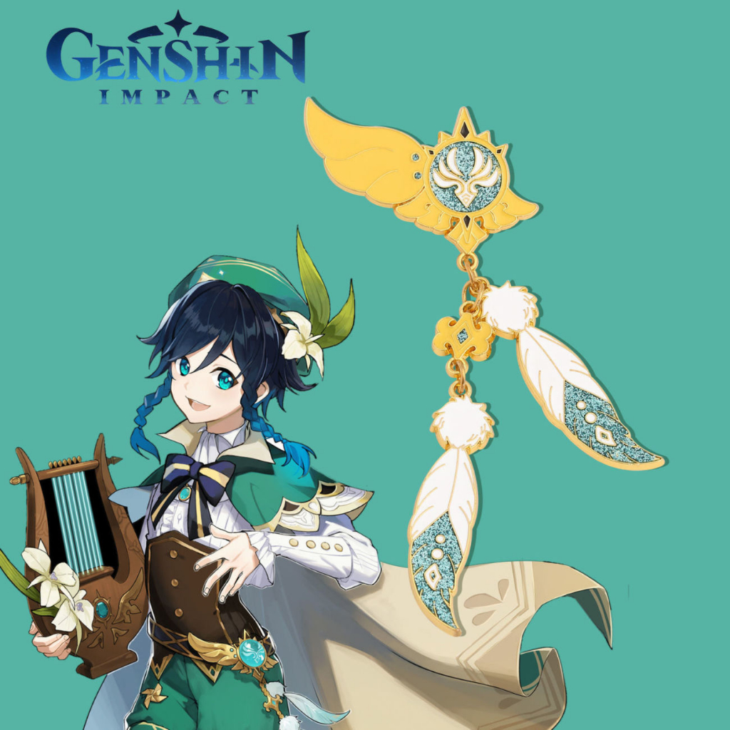 Jingyue Genshin Va Chạm Tartaglia Xingqiu Bennett Keqing Zhongli Bông Tai Dạng Kẹp Hình Anime