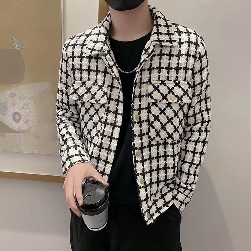Áo khoác sơ mi sọc ca rô dáng rộng khoác bomber nam chất lượng cao in đứng cổ thiết kế sọc cặp vợ chồng giống nhau cổ Đứng thời trang áo khoác nam ngầu xuân thu cá tính cho nam áo khoát nam cao cấp