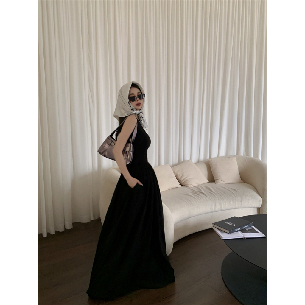 Đầm Dài Dáng Chữ A Sát Nách Phong Cách Pháp Thời Trang Mùa Hè Cao Cấp Cho Nữ áo kiểu hàn quốc mùa hè