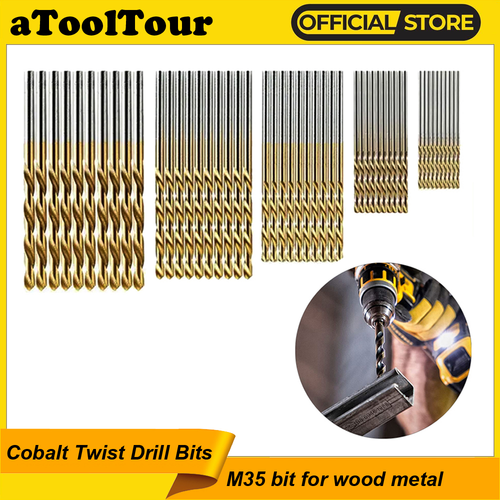 Cobalt Xoắn Mũi Khoan Bộ Jobber Cho Kim Loại M35 HSS Thép Không Gỉ Cứng Gang Gỗ Nhôm CopperHole Cắt 