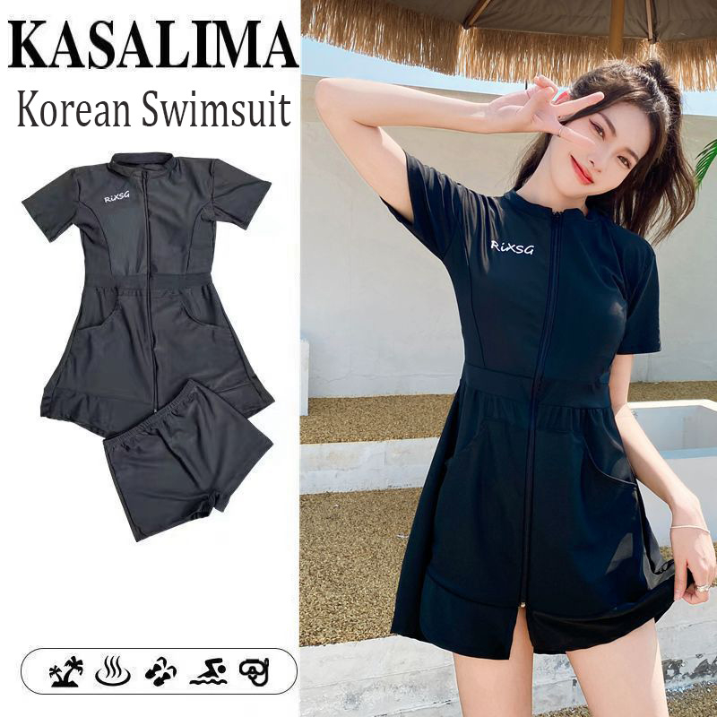 Plus Bộ Đồ Bơi Ngắn Tay Kín Đáo Thời Trang Mùa Hè Cho Nữ ko265