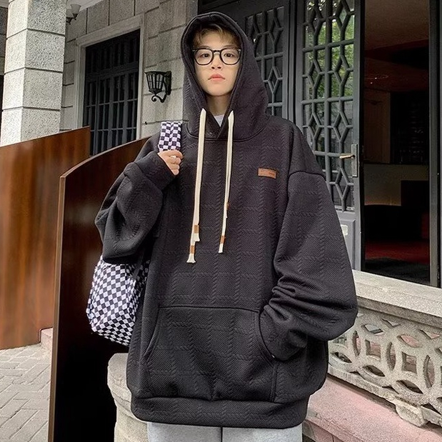 Áo Hoodie áo hoodie không mũ Unisex Màu Trơn Dáng áo hoodie nam Nữ form rộng Thời Trang Cho Cặp Đôi Hoạ tiết sọc cá tính Áo Hoodie Basic