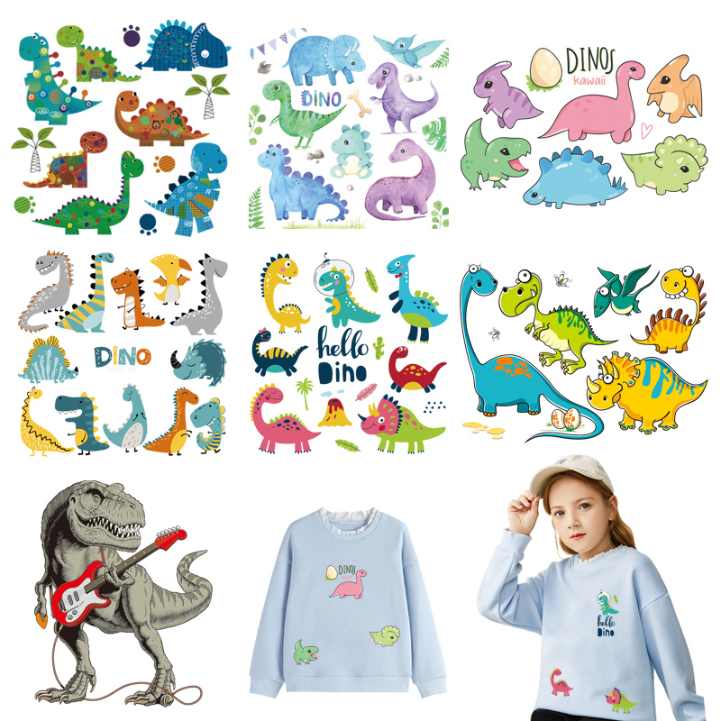 Sticker Ủi Thêu Hình Khủng Long Hoạt Hình Dễ Thương