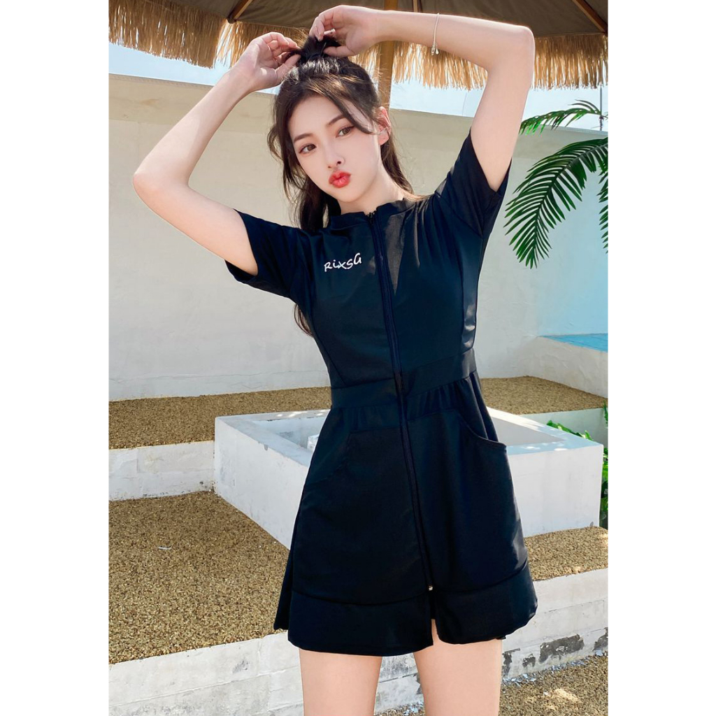 Plus Bộ Đồ Bơi Ngắn Tay Kín Đáo Thời Trang Mùa Hè Cho Nữ ko265