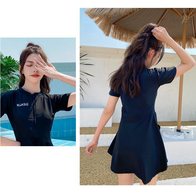 Plus Bộ Đồ Bơi Ngắn Tay Kín Đáo Thời Trang Mùa Hè Cho Nữ ko265