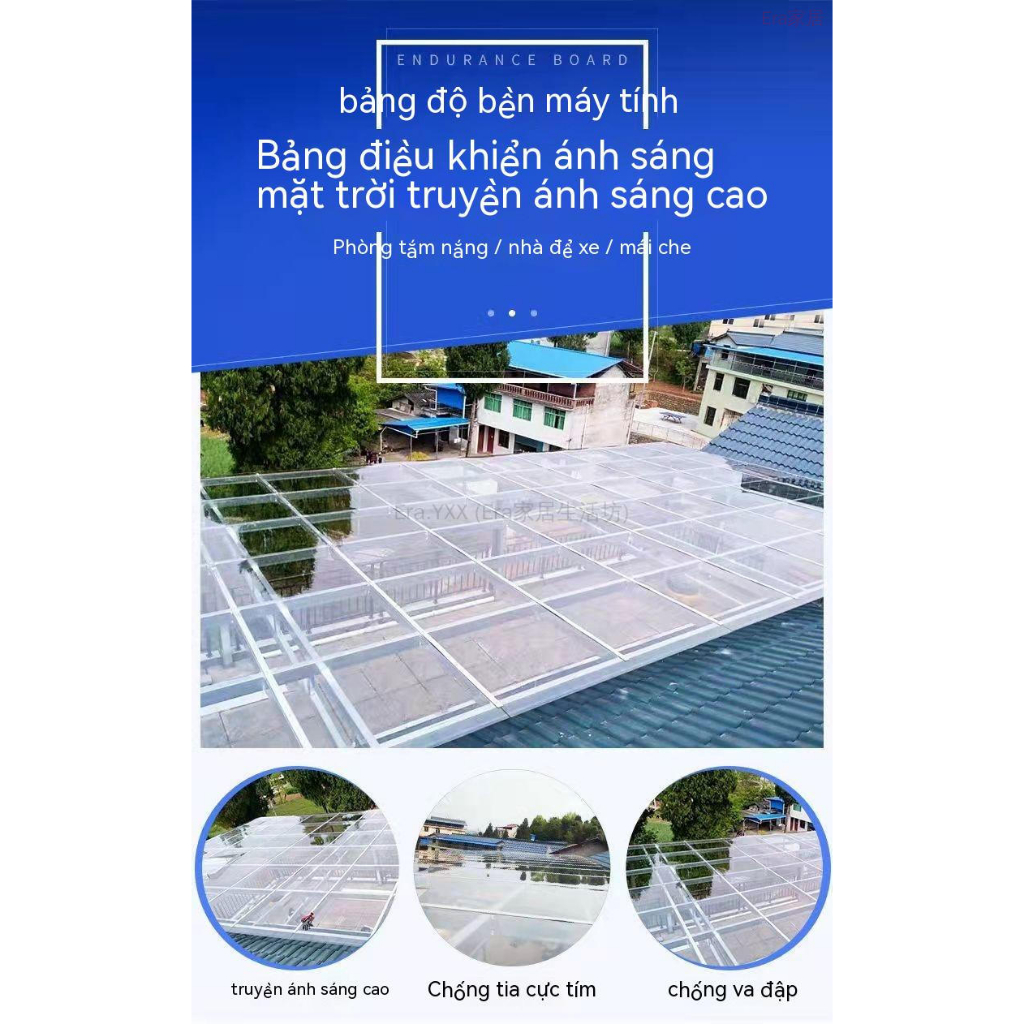Bảng Nhựa PC Cứng Trong Suốt Che Nắng Cho Nhà Kính / Ngoài Trời