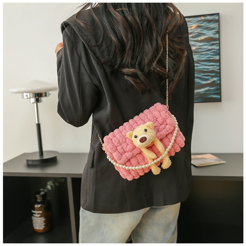 Túi Đeo Chéo Hình Vuông Đan Len Thủ Công DIY