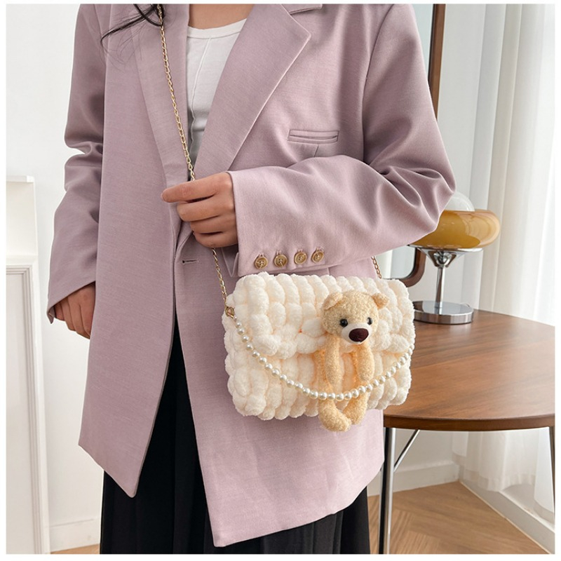 Túi Đeo Chéo Hình Vuông Đan Len Thủ Công DIY