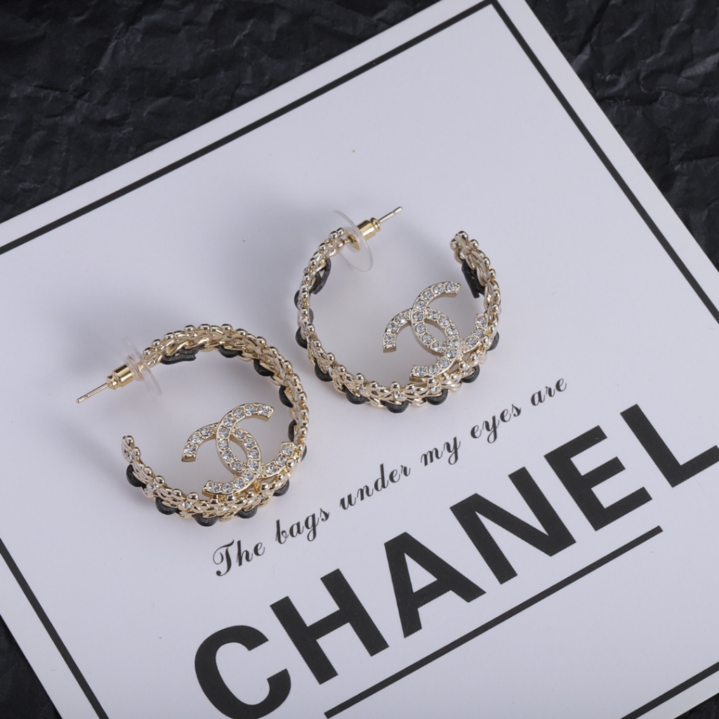 Bông Tai Mạ Bạc 925 Hình Chữ CC Thời Trang