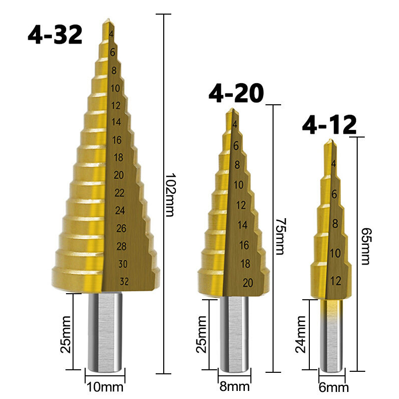 6Pcs Mũi Khoan Hình Tam Giác Bằng Thép 4241 Tốc Độ Cao