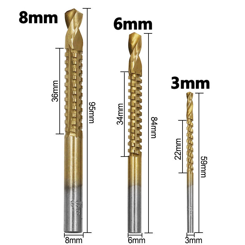 6Pcs Mũi Khoan Hình Tam Giác Bằng Thép 4241 Tốc Độ Cao