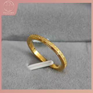 Nhẫn Bằng Thép Không Gỉ Mạ Vàng Thiết Kế Đơn Giản Phong Cách Hàn Quốc