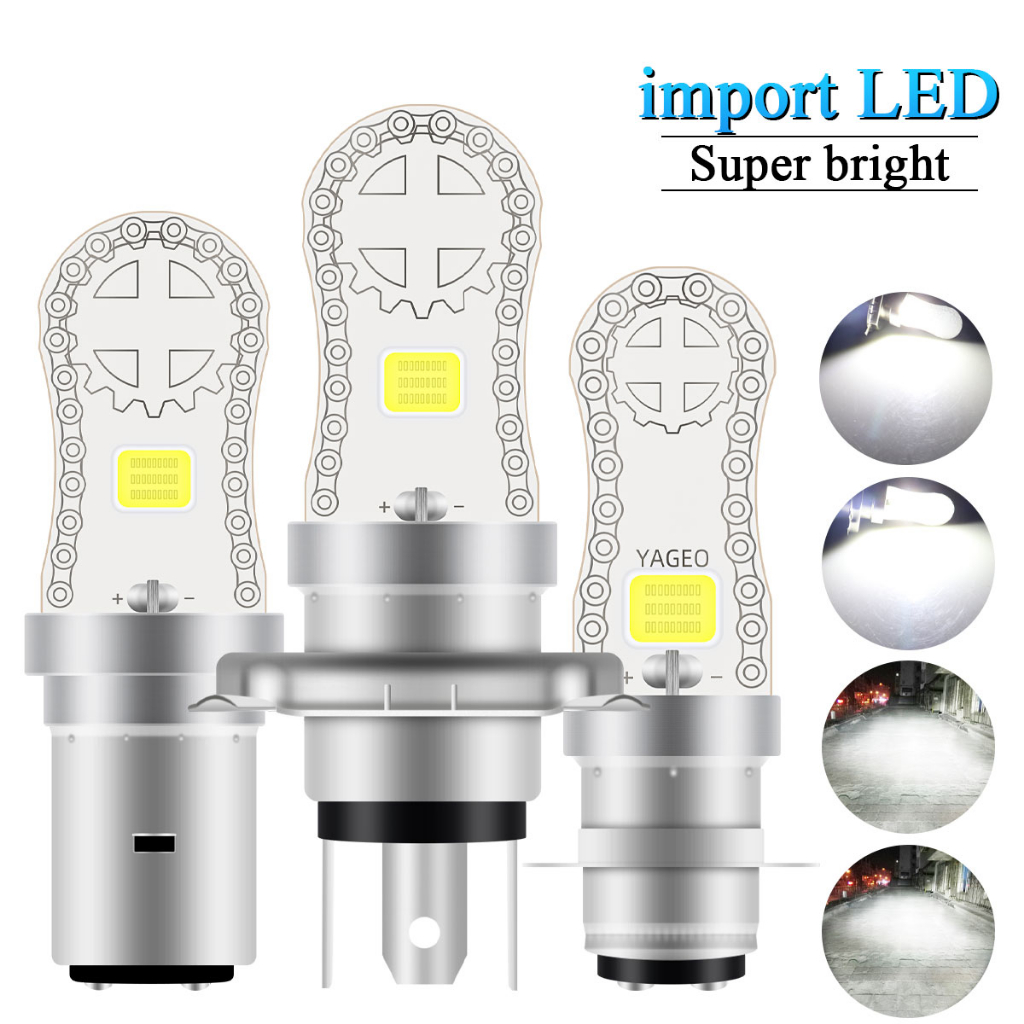 Bóng Đèn Pha Siêu Sáng T19 P15D H4 BA20D H6M COB DC12V 6000K Ánh Sáng Trắng Dành Cho Xe Mô Tô