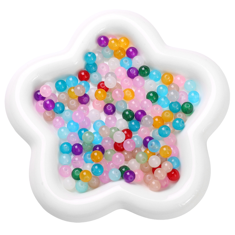 Bộ 50 Hạt Pha Lê Thủy Tinh 6mm Tự Làm Trang Sức