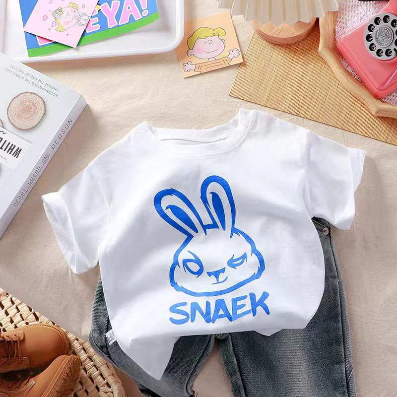 Áo thun ngắn tay cổ tròn màu kẹo dễ thương nhỏ tươi mát phong cách mùa hè cho trẻ em