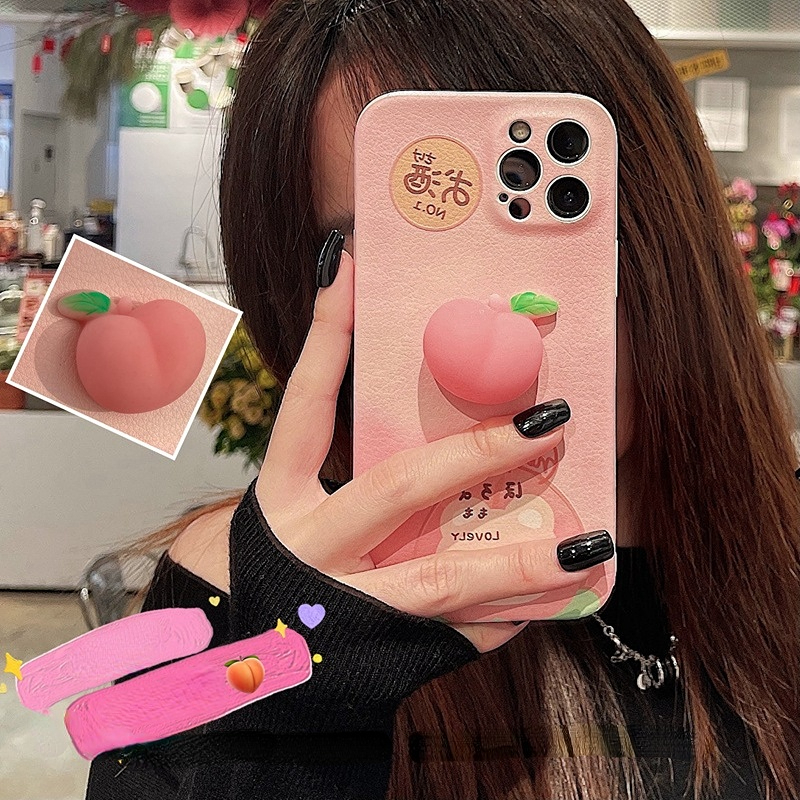 * Đồ Chơi Bóp Mềm Giúp Giải Tỏa Căng Thẳng Hình Quả Đào Màu Hồng Dễ Thương MARGIE T.