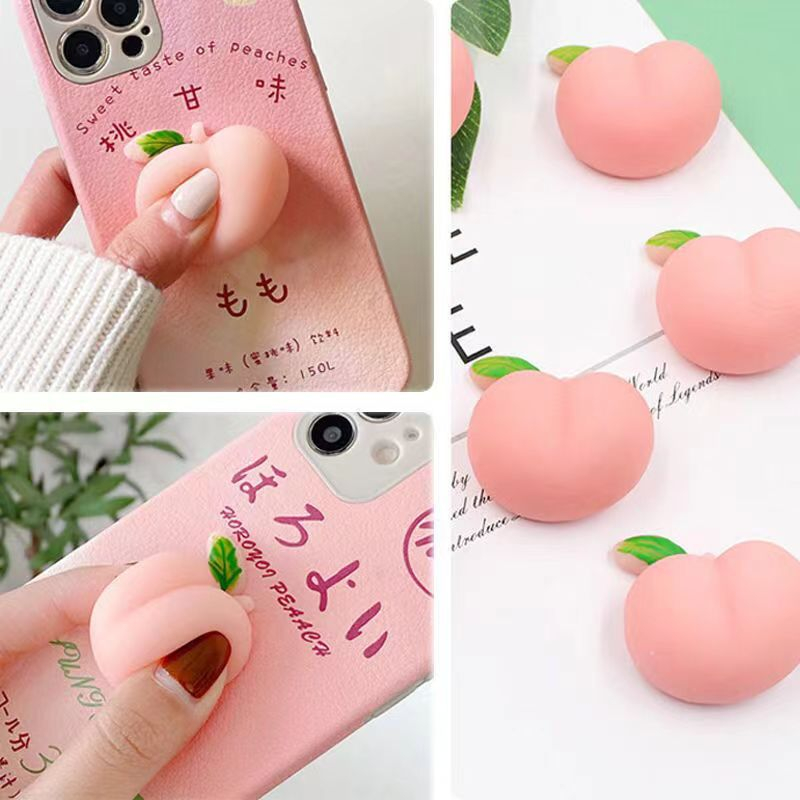 * Đồ Chơi Bóp Mềm Giúp Giải Tỏa Căng Thẳng Hình Quả Đào Màu Hồng Dễ Thương MARGIE T.