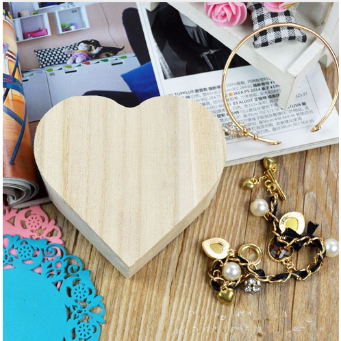 Có thể bán buôn Mới Đáng Yêu Bằng Gỗ Hình Trái Tim Trang Sức Hộp Bảo Quản Bao Bì Xách Thủ Công Trí Nóng