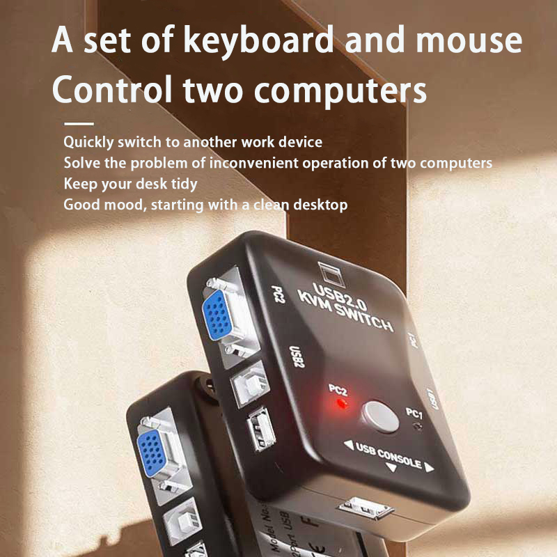 Đồ Chơi Nhân Vật Hoạt Hình VGA KVM | Bộ Chia VGA Sang VGA 1080P HD 2 Trong 1