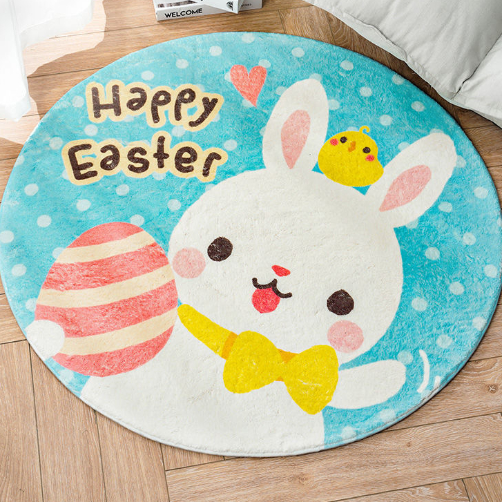 Thảm Tròn Lót Sàn Phòng Ngủ In Hoạt Hình Dễ Thương