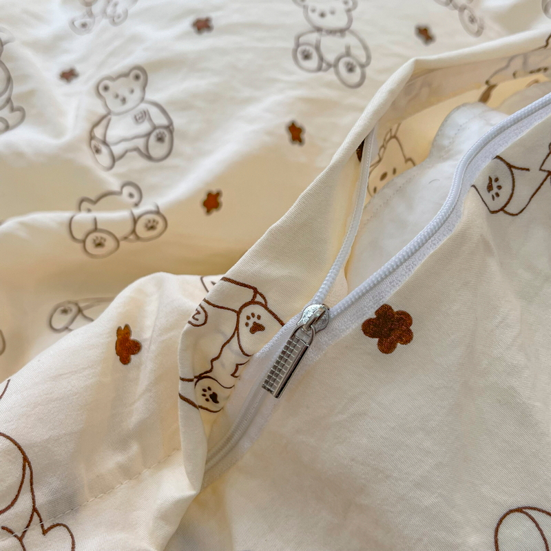 Bộ đồ giường DABRA 4 trong 1 gồm ga giường 1m2 1m6 1m8 2m+vỏ chăn+áo gối bằng cotton mềm mại thoải mái