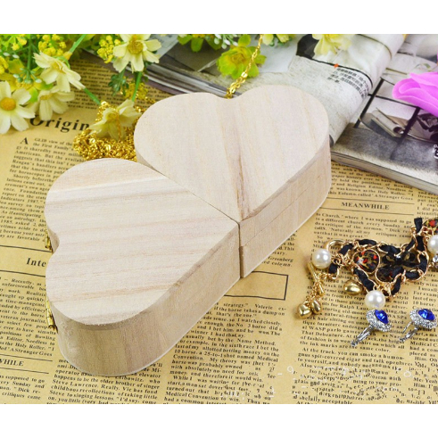 Có thể bán buôn Mới Đáng Yêu Bằng Gỗ Hình Trái Tim Trang Sức Hộp Bảo Quản Bao Bì Xách Thủ Công Trí Nóng