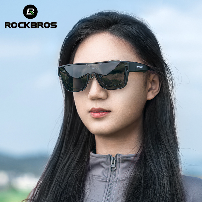 [Fulfilled by Shopee]Rockbros Kính Mát Phân Cực Chống Gió Cỡ Lớn Thích Hợp Đi Xe Đạp