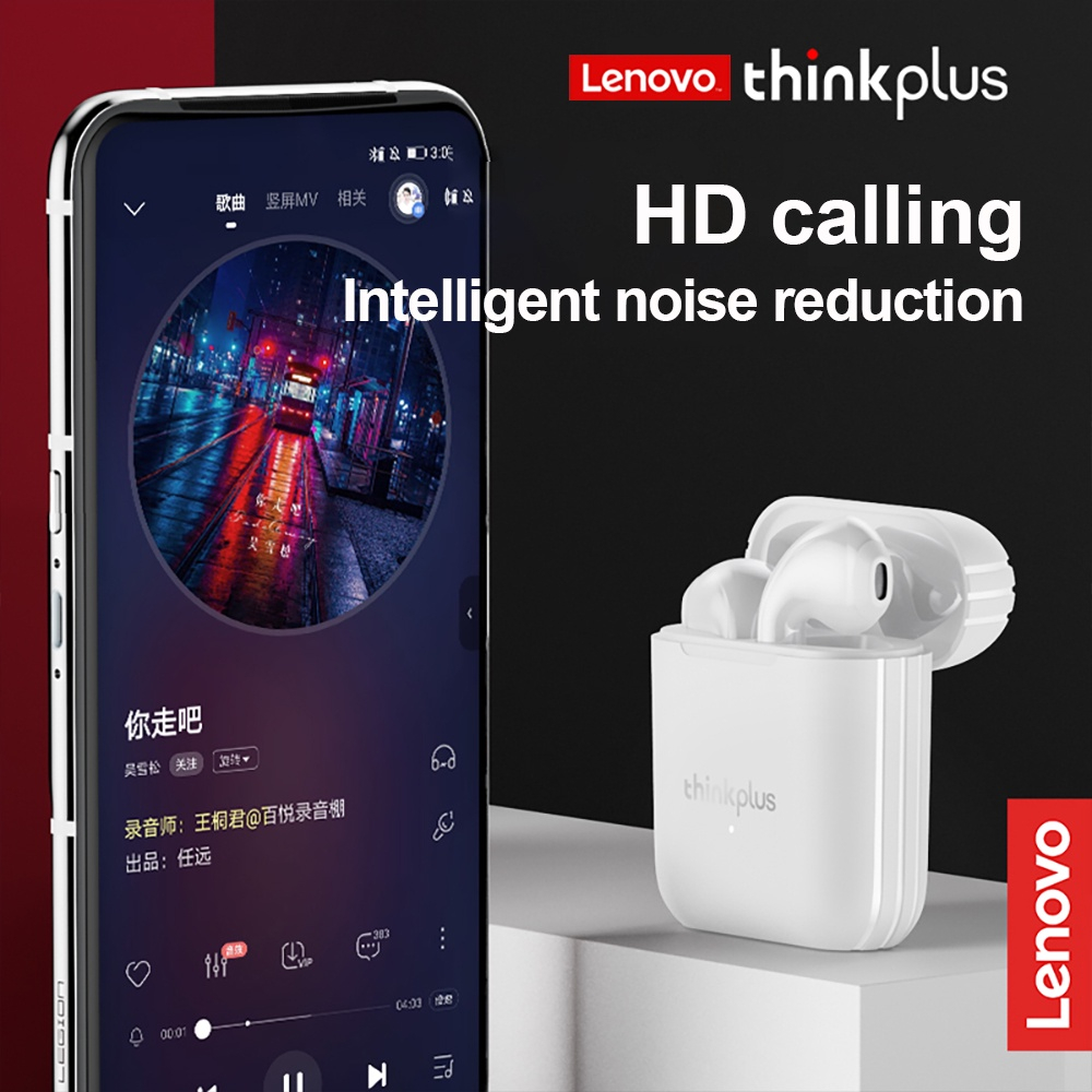 Tai Nghe Bluetooth 5.0 Không Dây Âm Thanh Nổi HD Chống Nước Ipx5 Có Mic Cho Lenovo LP2